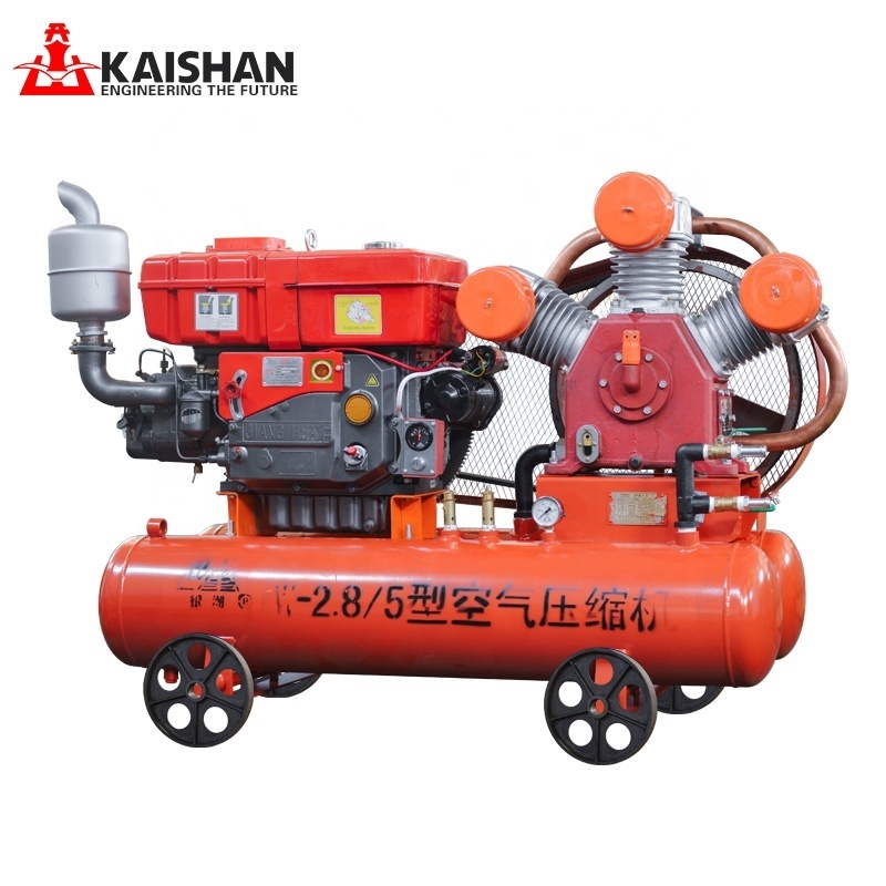 Portable 4 cylinders master power piston diesel air compressor for pneumatic hammer