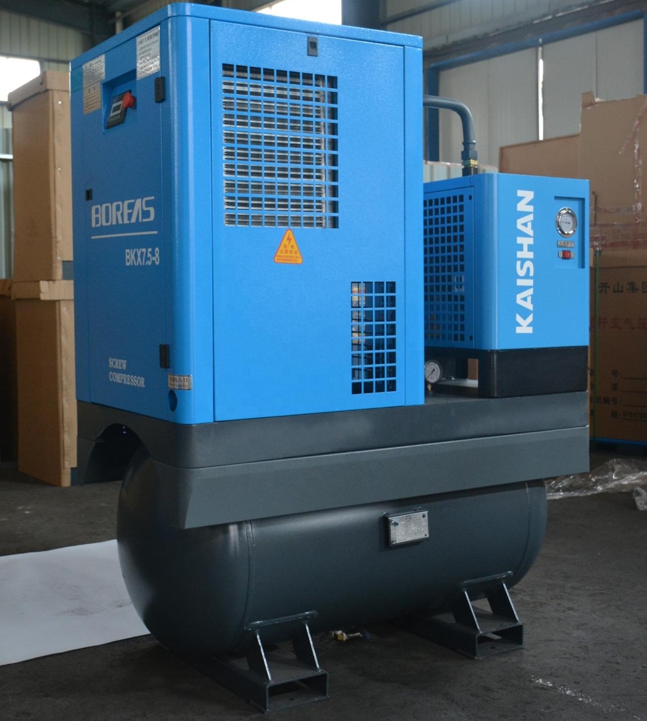 Electric laser cutting used scroll rotary air compressor 7.5kw 10hp 300l air tank and drie