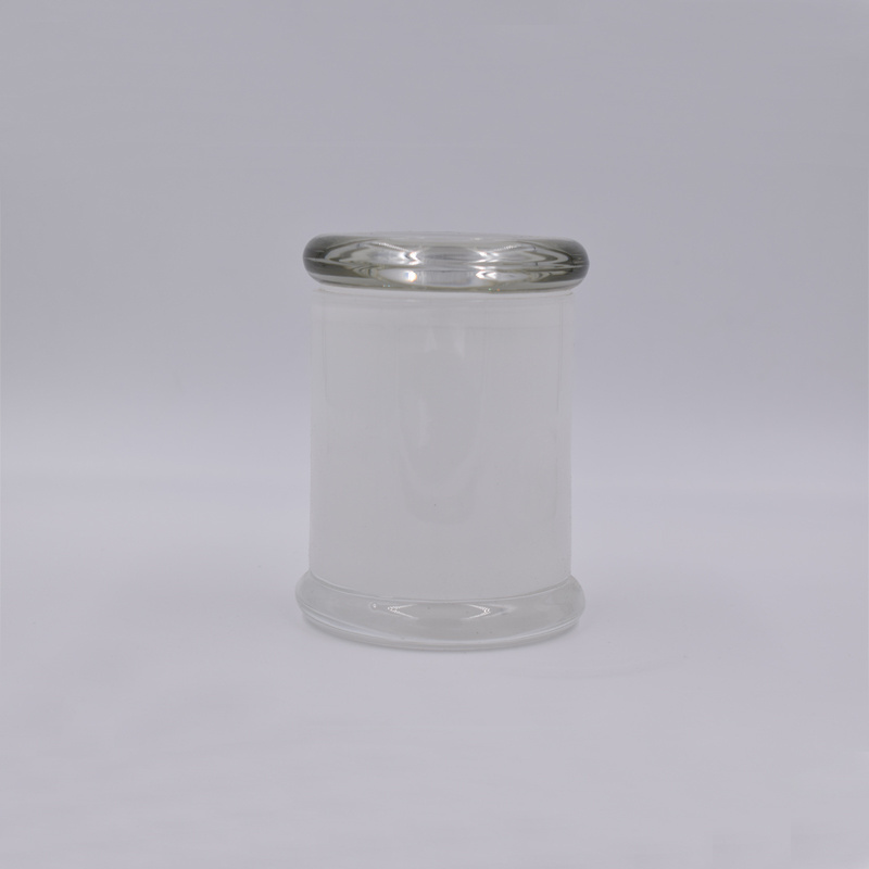 Wholesale candle jars in bulk frosted glass candle jars with lid