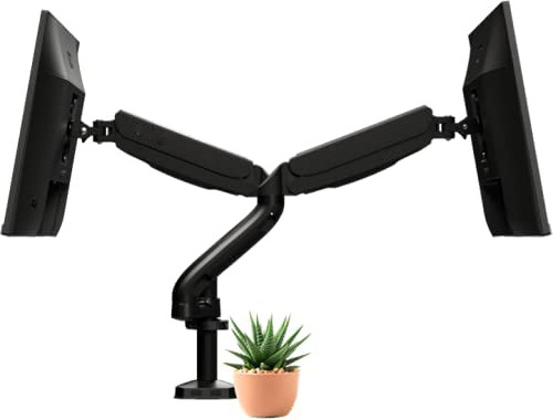 Dual Computer Monitor Arm Mount, Gas Struts Supporting up to 19.4 lbs and up to 27