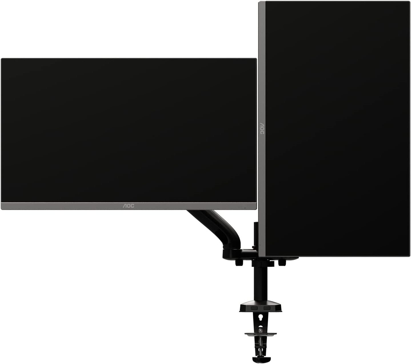 Dual Computer Monitor Arm Mount, Gas Struts Supporting up to 19.4 lbs and up to 27