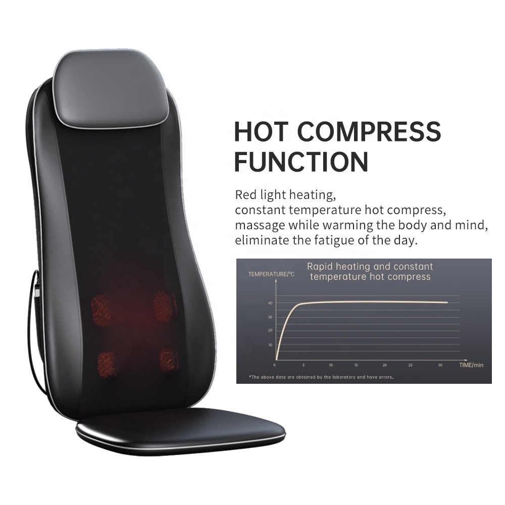 Shiatsu Massage Cushion with Heat Massage Chair Pad Kneading Back Massager for Home Office Seat use