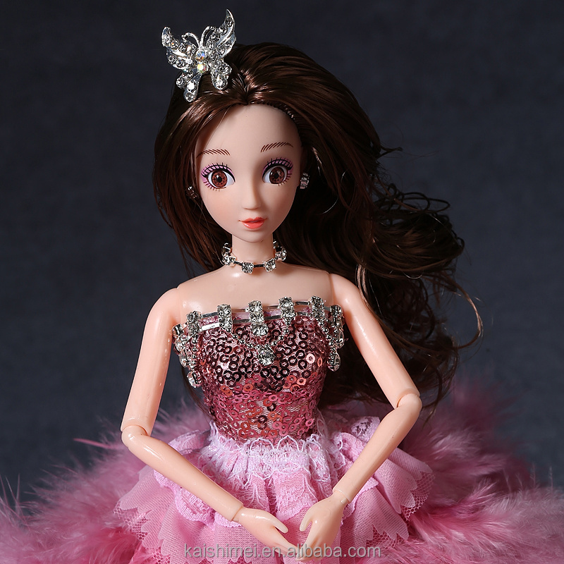 11 inch Plastic dolls with wedding dress ,girl toys