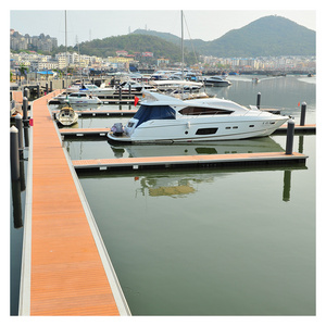 Floating Boat Durable Floating Marina Pontoon Walkway with Wood Decking Bridge Dock