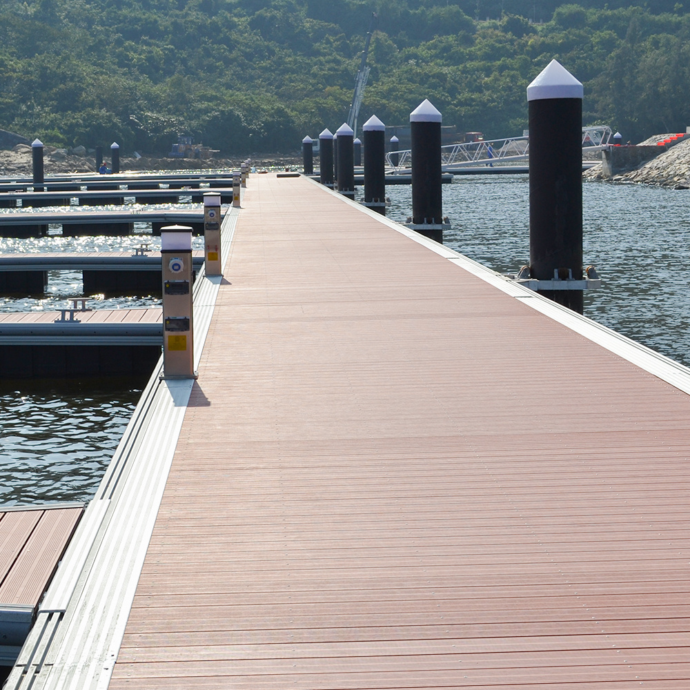 Floating Dock Boat Durable Floating Marina Pontoon Walkway With Wood Decking Bridge Float Dock