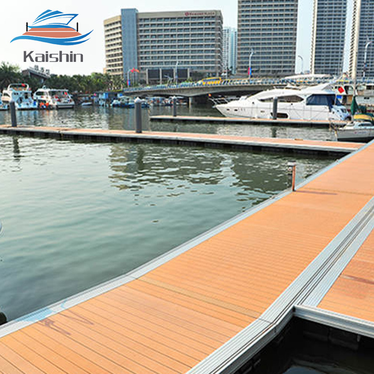 Floating Boat Durable Floating Marina Pontoon Walkway with Wood Decking Bridge Dock