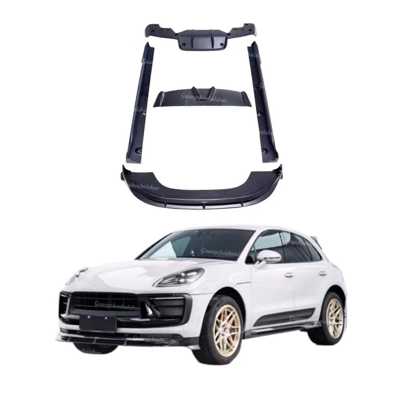 Dry Carbon Fiber CMST Style Body Kit For Porsche Macan Front Lip Rear Diffuser Side Skirts