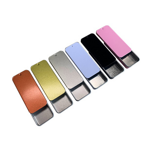 Low Moq Mini Empty Metal Boxes Slide Tin Box For Chewing Gum  Cosmetic Solid Perfume Lip Balm