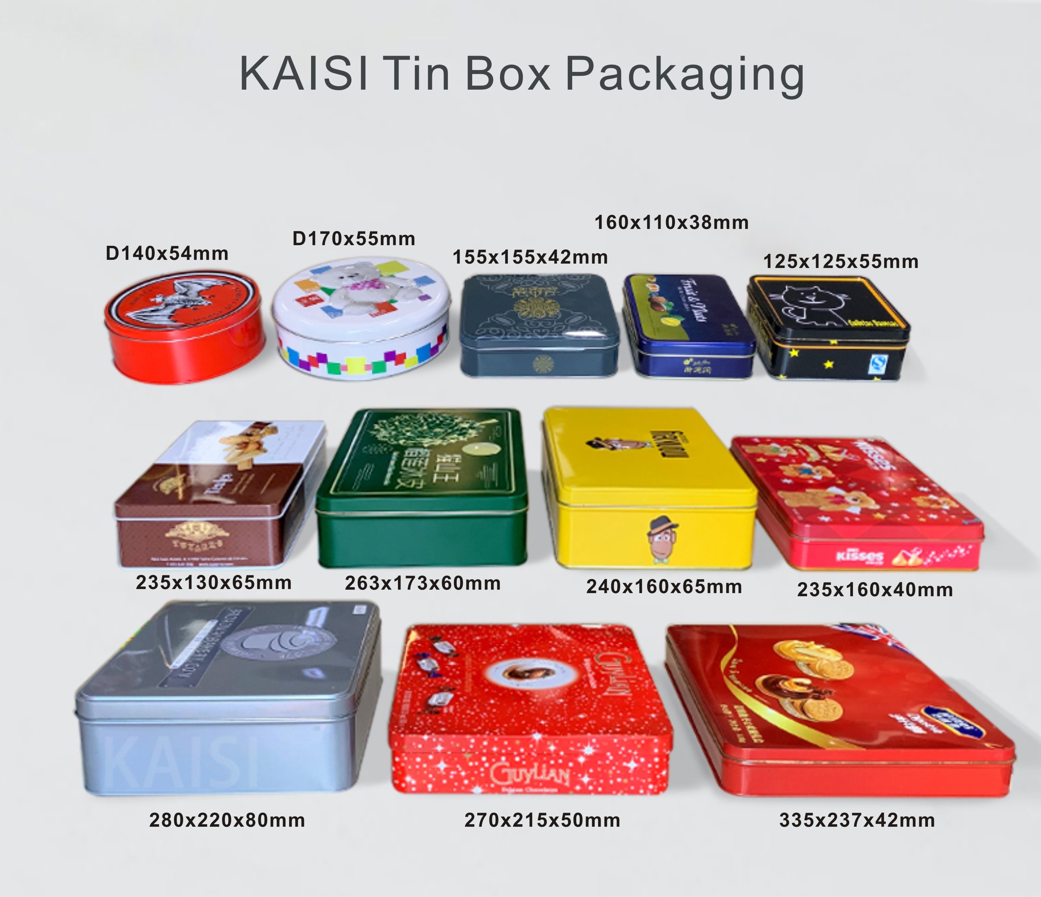 Custom Printing Metal Food Tin Containers Chocolate Cake Box Tin Cans For Packaging