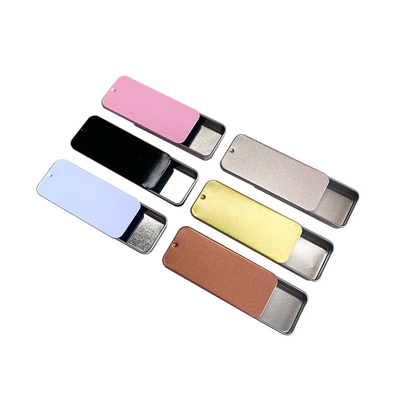 Low Moq Mini Empty Metal Boxes Slide Tin Box For Chewing Gum  Cosmetic Solid Perfume Lip Balm