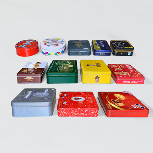 Custom Printing Metal Food Tin Containers Chocolate Cake Box Tin Cans For Packaging