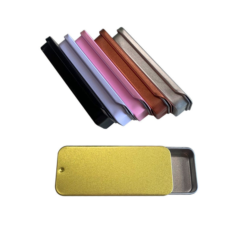 Low Moq Mini Empty Metal Boxes Slide Tin Box For Chewing Gum  Cosmetic Solid Perfume Lip Balm