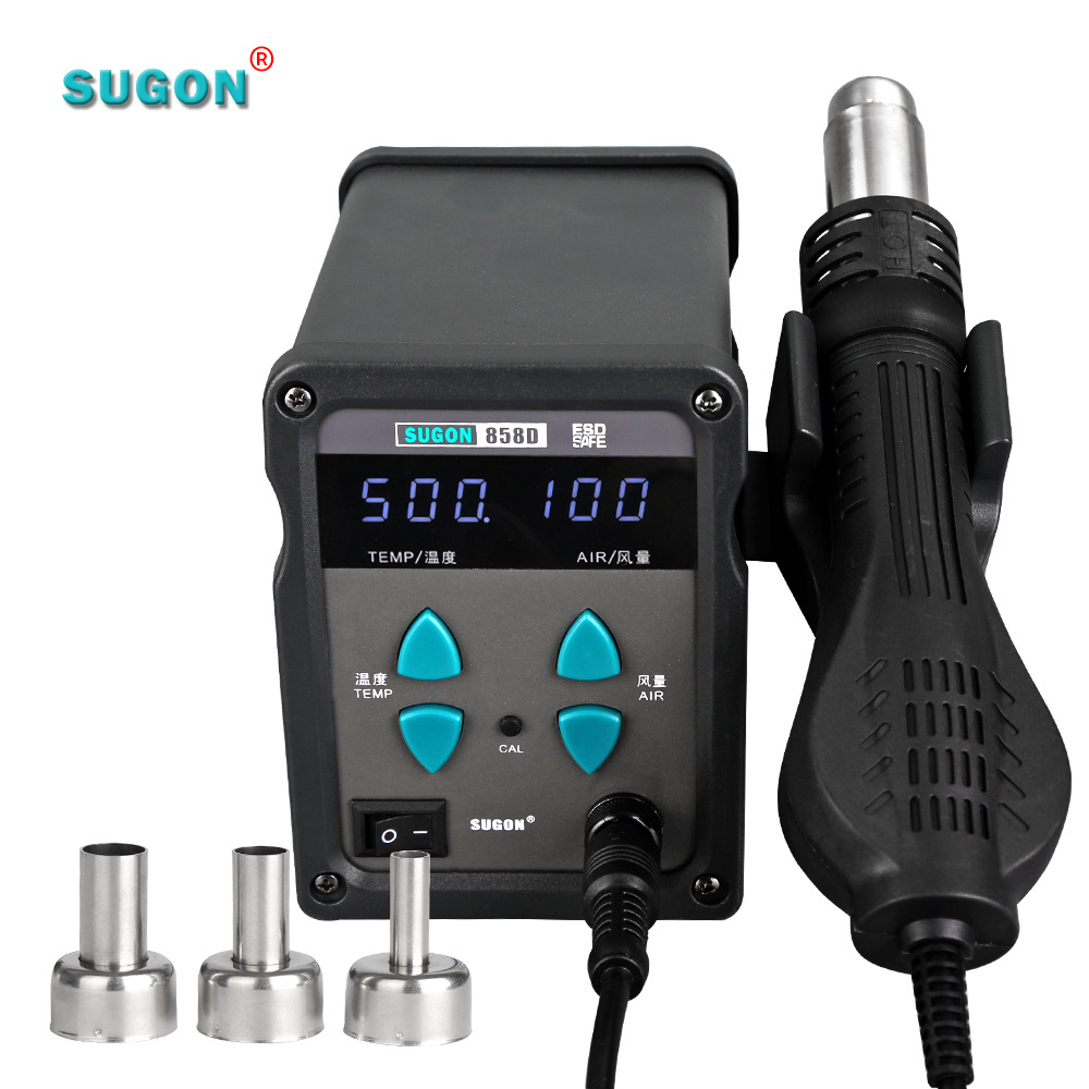 Hot Heat Gun SUGON 858D High Blow 700W Hot  Air Gun Desoldering Station For Mobile Phone  Repair