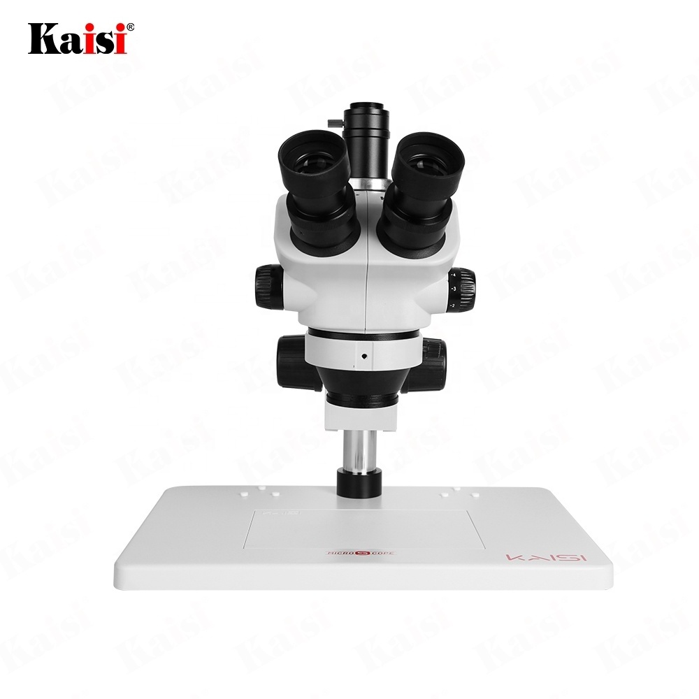 soldering trinocular zoom Kaisi 37050Plus microscope table stand PCB SMD repair electronic microscope for mobile phone repair