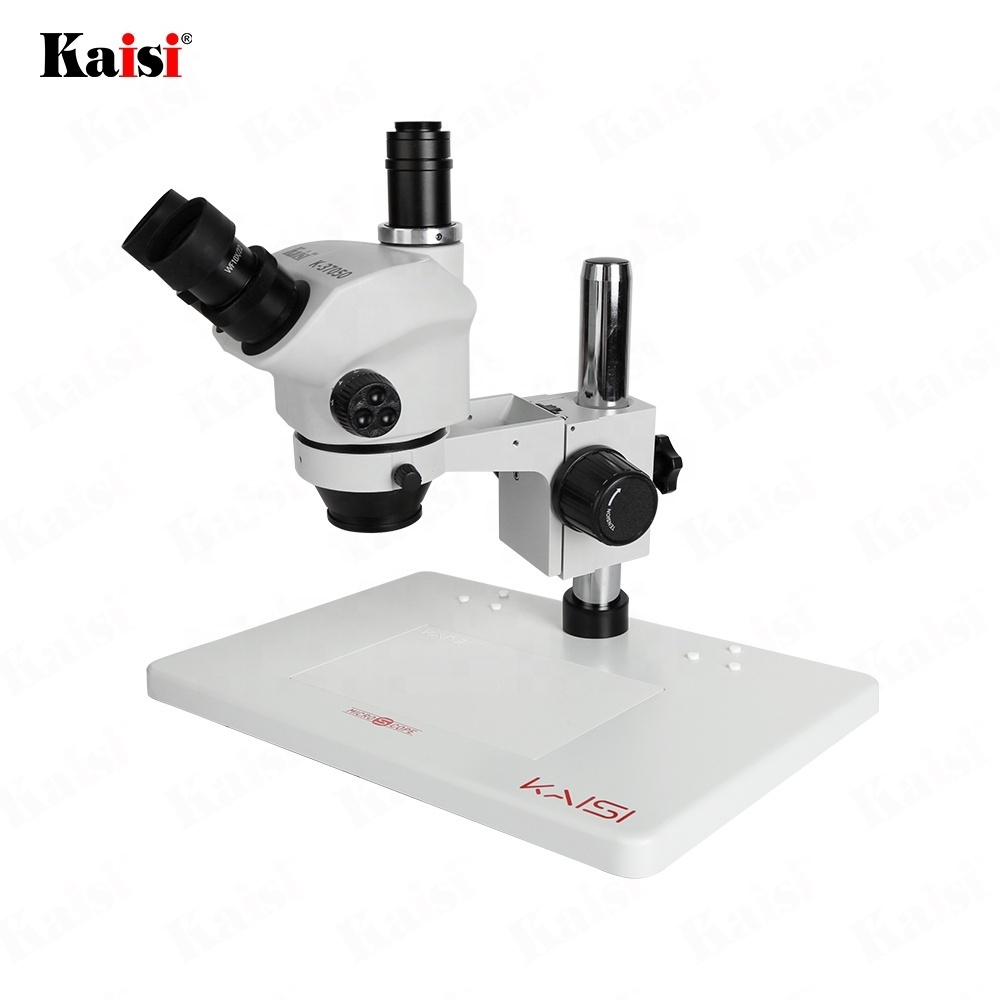 soldering trinocular zoom Kaisi 37050Plus microscope table stand PCB SMD repair electronic microscope for mobile phone repair