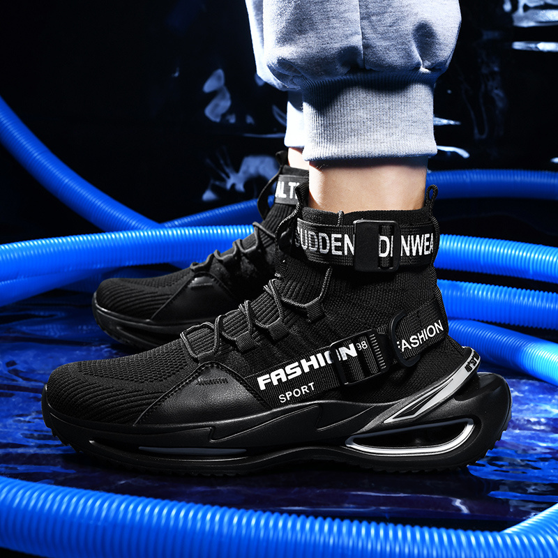 Made in China custom new arrival flynit sneakers outdoor breathable increase height casual running sport man shoes