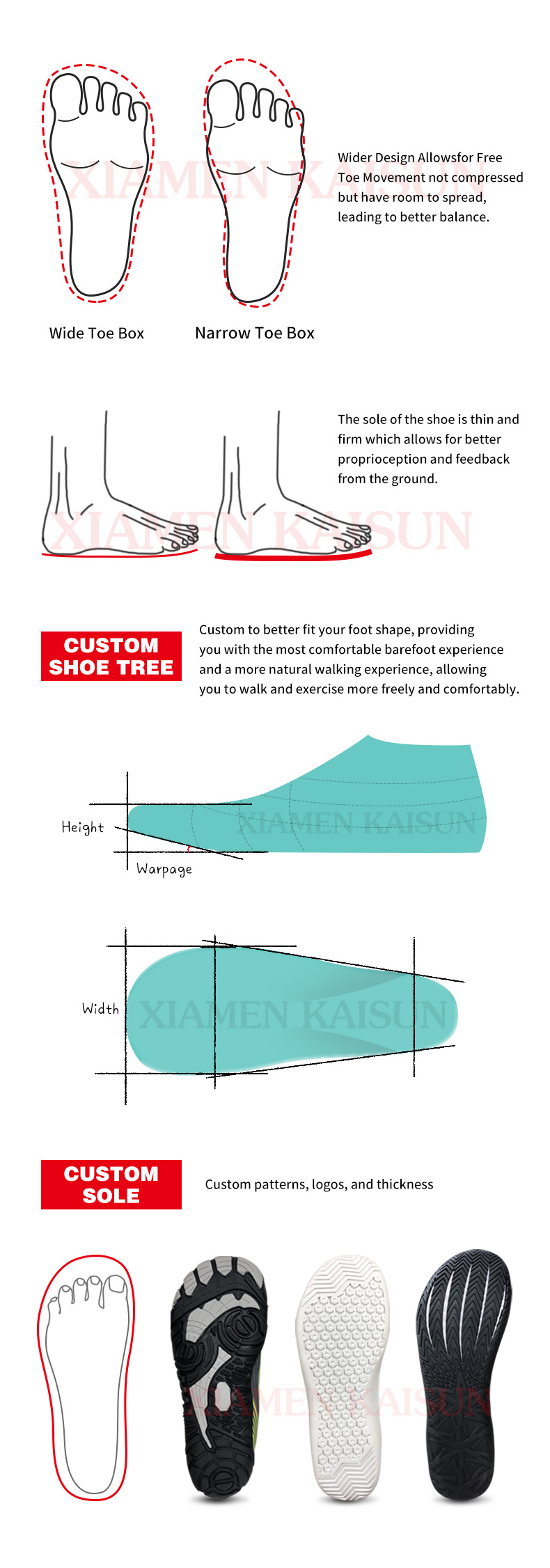 High quality women's barefoot sneakers Factory Price White wide toe box protection casual shoes Custom barefoot shoes men