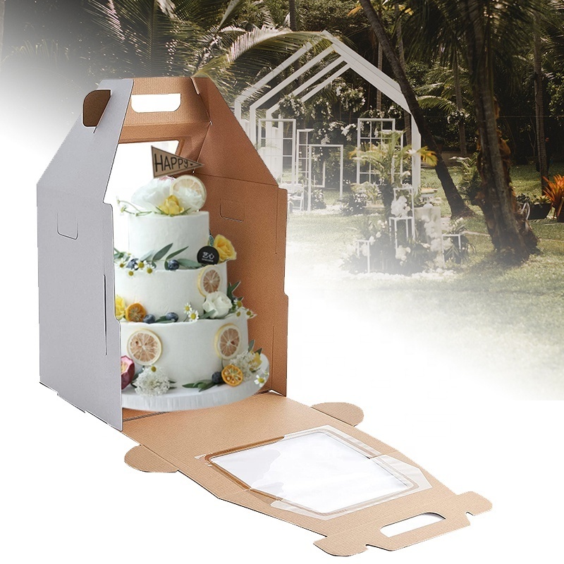 Tiered Wedding Cake Carrier Paper Boxes for guest Wholesale wedding tall cake packaging box in sri lanka