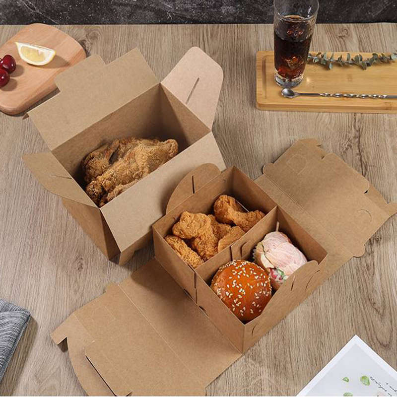 Printed Or Customized Takeout Popcorn French Fried Chicken Nesting Nuggets Wings Boxes Container Fast Food Packaging Disposable