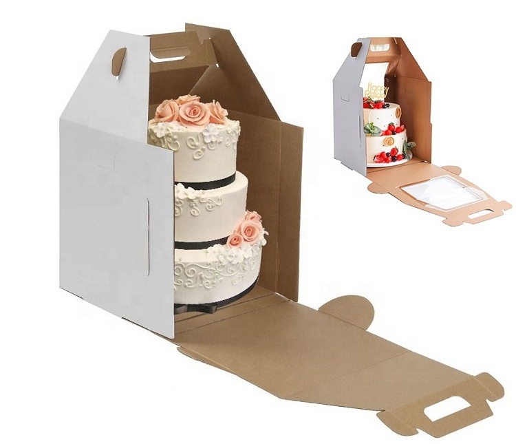 Tiered Wedding Cake Carrier Paper Boxes for guest Wholesale wedding tall cake packaging box in sri lanka