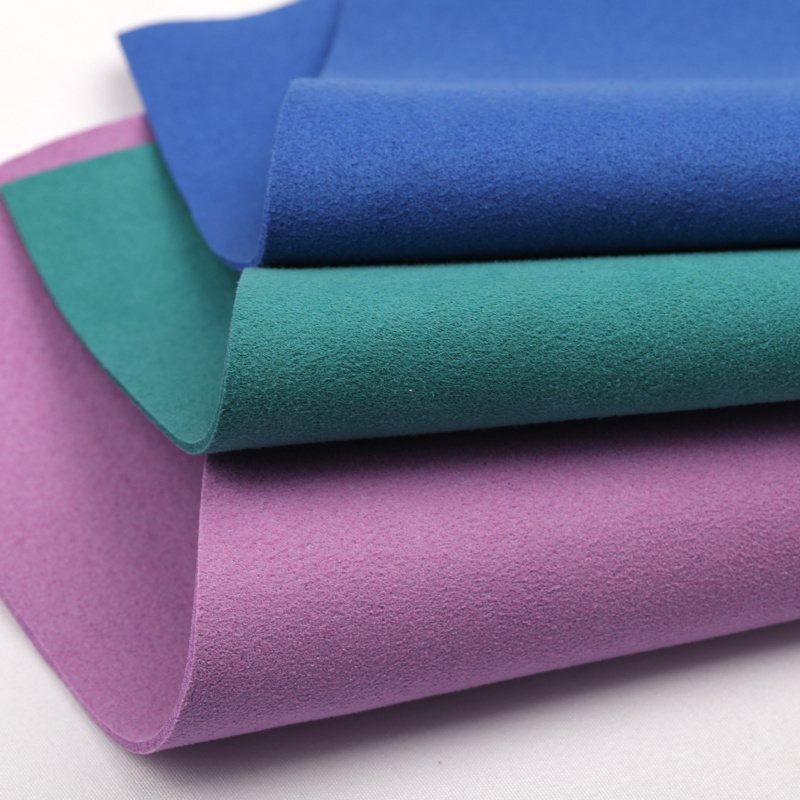 Best 0.45-2.0mm non-woven microfiber suede fabric synthetic leather for shoes upper and lining