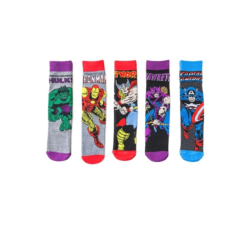 KT2- E0481 mens funny cartoon superhero socks men cartoons character socks