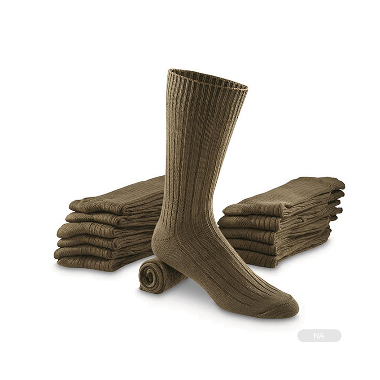 KT2  Army green socks military green terry crew socks for men