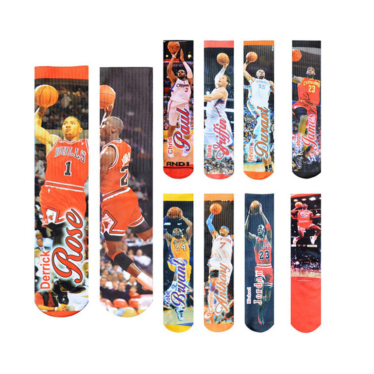 KT1-A651 photo sock cheap custom photo graphic full spray print socks printing cheap printed heat transfer socks