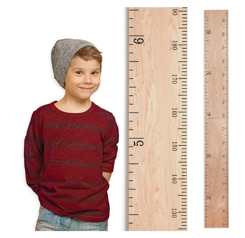 OEM ODM Wooden Kids  Nursery Wall Decor Boys  Girls Room Natural School house Ruler Studio Wooden Ruler Growth Chart