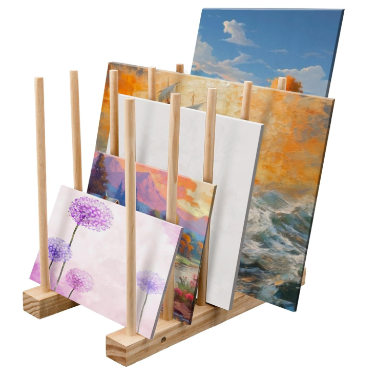 10.7 D x 18.9 W x 23.7 H Canvas Drying Boards Panel Frame Drawing Printed Matter Artwork Wood Art Storage Rack