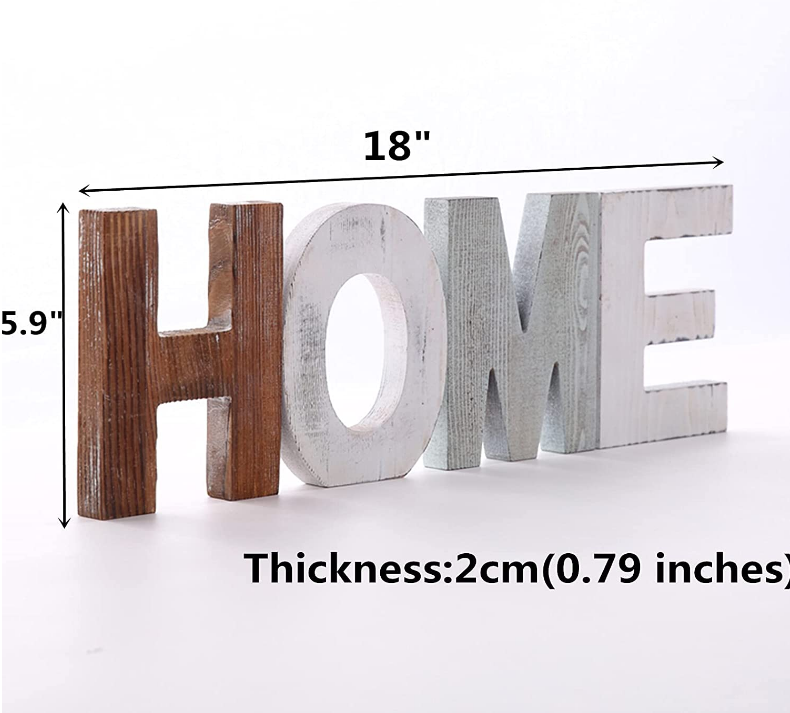 2024 Freestanding Dual Purpose Desk Cutout Letters factory custom big Home Wood Block Word Wooden Wall Sign Decoration