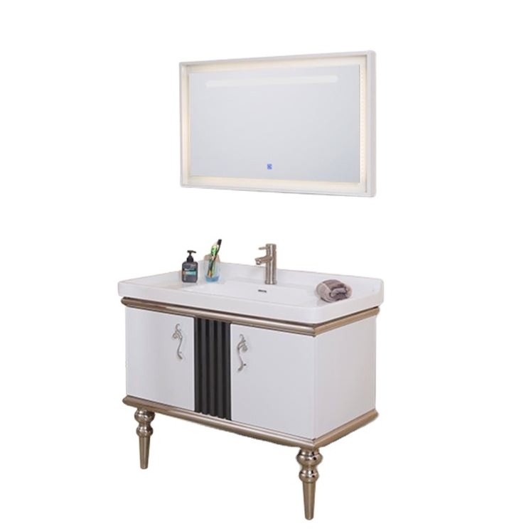 Hampton Inn Bathroom Vanity Solid Wood Ceramic Wash Basin Luxury Bathroom Vanity Furniture