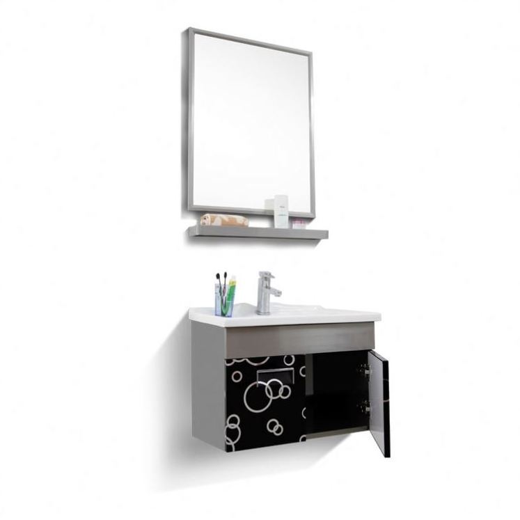 Simple Vanity Cabinet High Gloss RV White Bathroom Cabinets Storage Furniture Cabinet