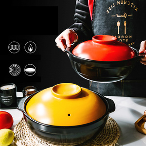 Kitchen Heat Resistant Non Stick 3.5L 4L 6L Round Stew Stock Cookware Porcelain Casserole Ceramic Soup Stock Cooking Pot