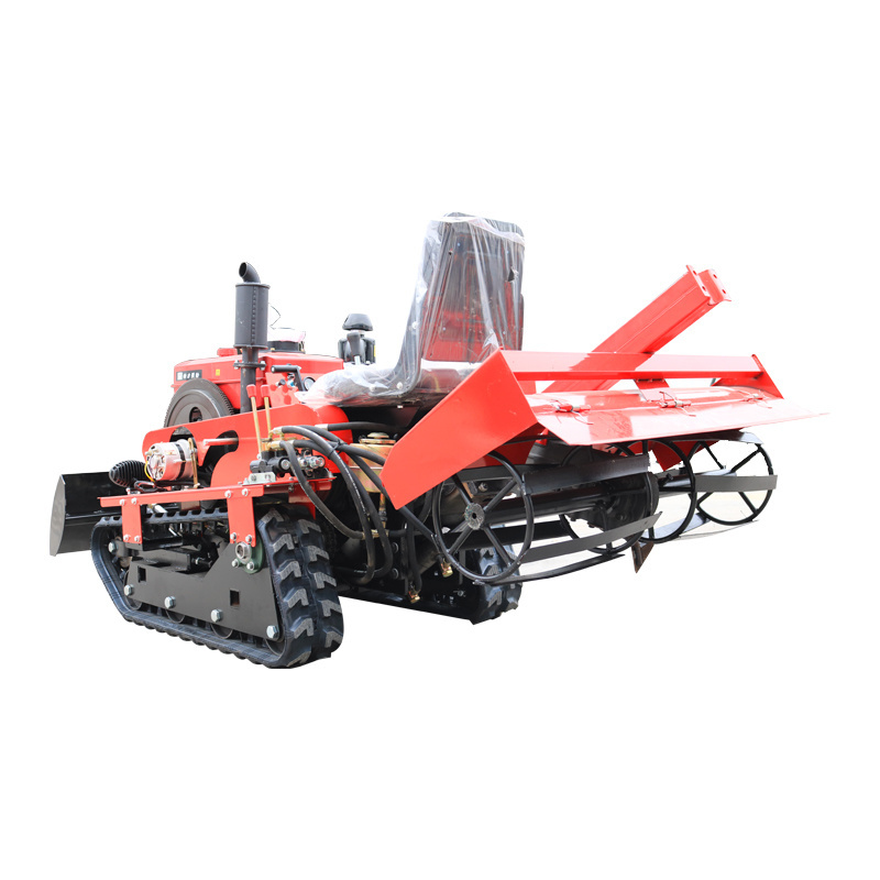 Crawler rotary tiller multi-functional agricultural tillers with tracks high-horsepower tractor tilling ditch orchard