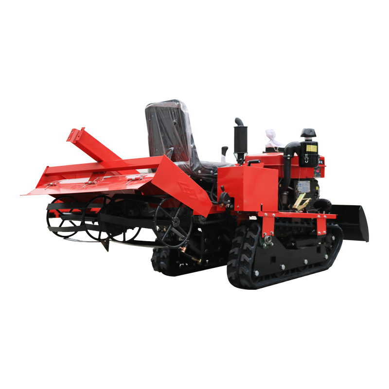 Crawler rotary tiller multi-functional agricultural tillers with tracks high-horsepower tractor tilling ditch orchard