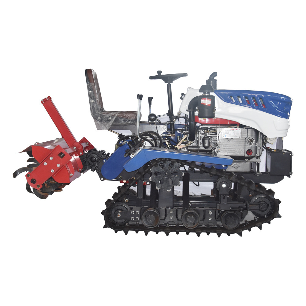 Small tractor rotary tillers for rice cultivation, Machines agriculture multifonctions, tracked cultivator for dry land rice