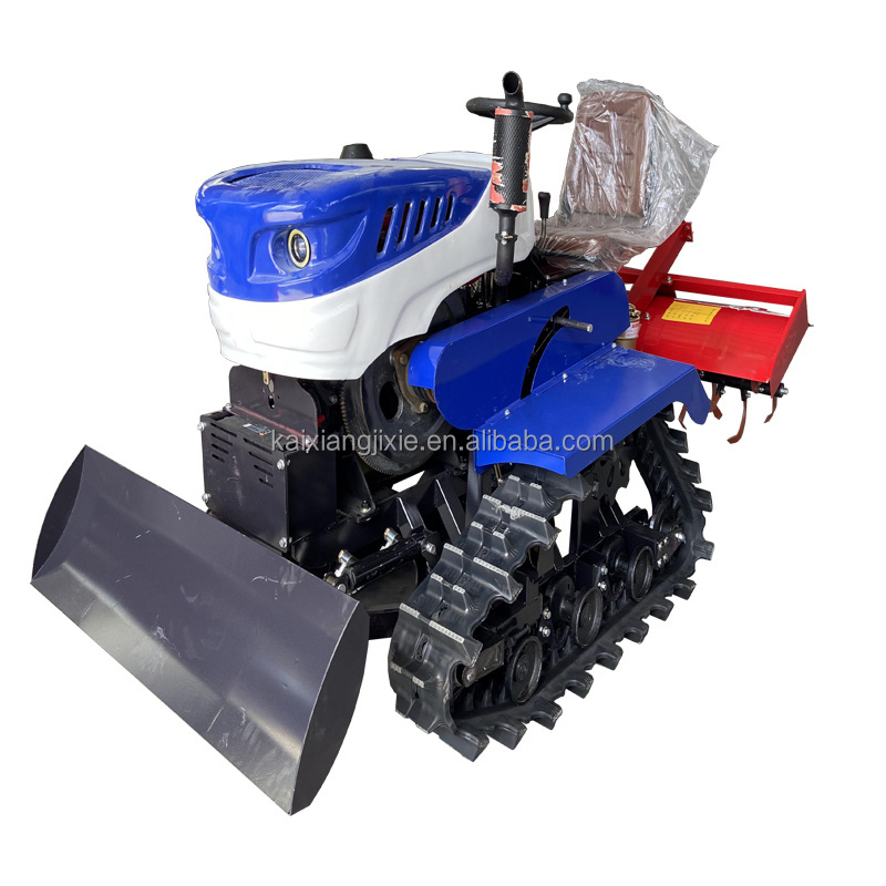 Small tractor rotary tillers for rice cultivation, Machines agriculture multifonctions, tracked cultivator for dry land rice