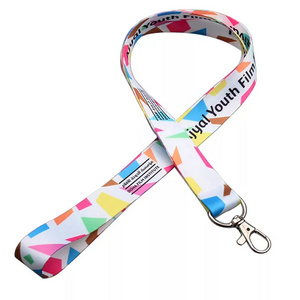 Wholesale OEM blank sublimation polyester nylon plain cheap personalized custom logo printed lanyard