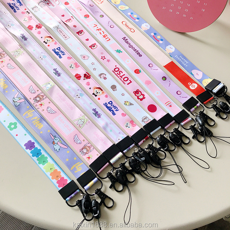 Wholesale OEM blank sublimation polyester nylon plain cheap personalized custom logo printed lanyard