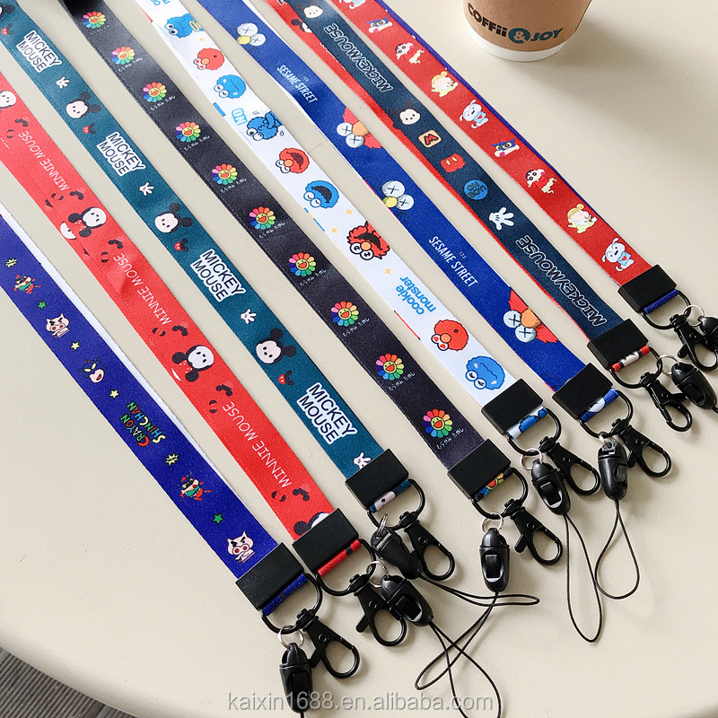 Wholesale OEM blank sublimation polyester nylon plain cheap personalized custom logo printed lanyard