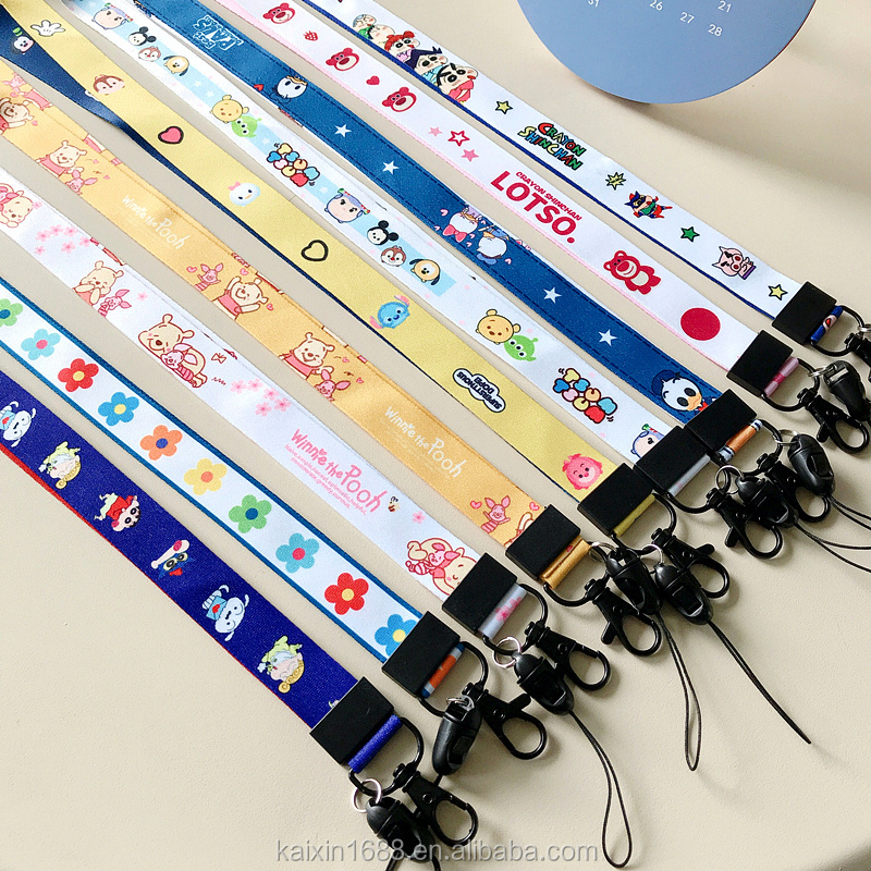 Wholesale OEM blank sublimation polyester nylon plain cheap personalized custom logo printed lanyard