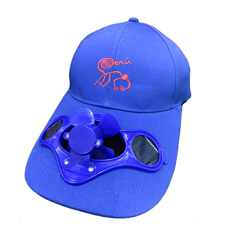 Custom Logo Men Women Summer Solar Powered Baseball Cap Fan Hat