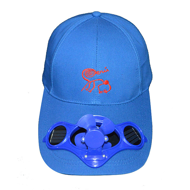 Custom Logo Men Women Summer Solar Powered Baseball Cap Fan Hat