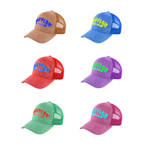 OEM Custom 5 Panel Pre Curved Brim Mesh Sports Hats,Wholesale Truck Gorras,3d Embroidered Logo Trucker hat