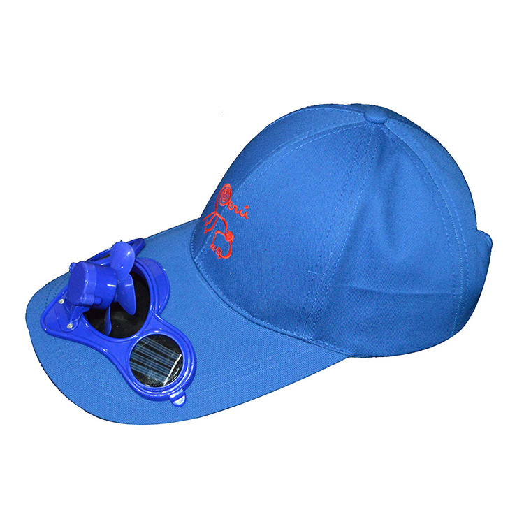 Custom Logo Men Women Summer Solar Powered Baseball Cap Fan Hat