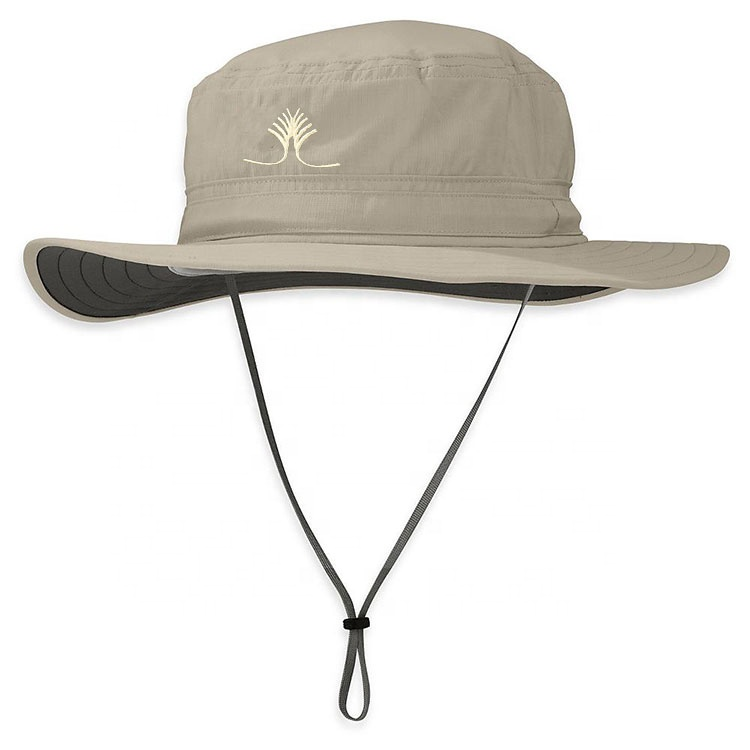 wholesale wide brim boonie fishing hat custom nylon hiking safari bucket hat with string