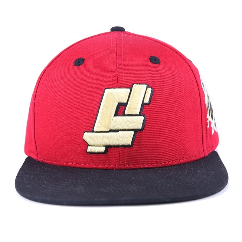 High quality 6 panel 3D embroidery flat brim two tone basketball fitted cap custom snapback caps hats men