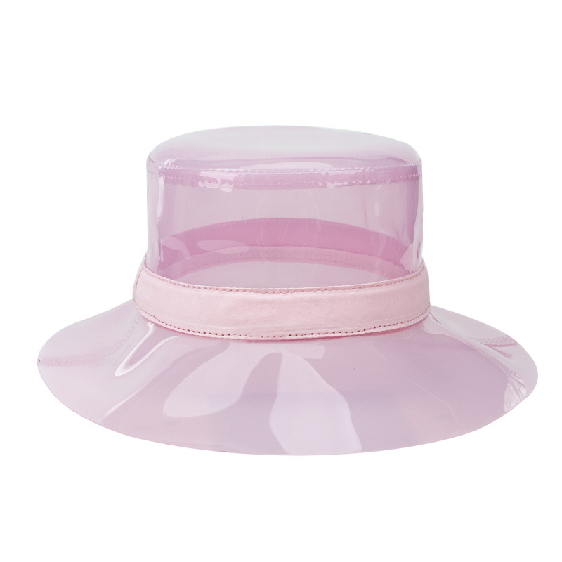 custom fashion plastic  foldable waterproof pvc rain bucket hat