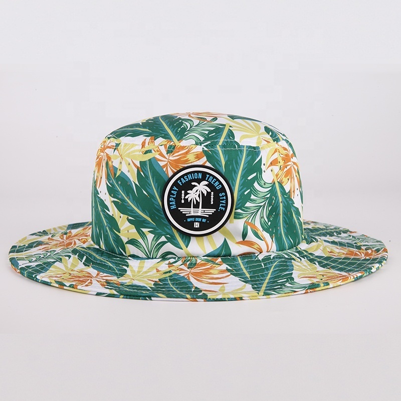 Custom fishing boonie fisherman hat wide brim golf cap embroidery printed sublimation waterproof bucket hat